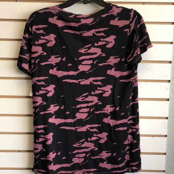 Monrow Pink & Brown Camouflaged SS Crewneck. Size XS - Picture 5 of 9